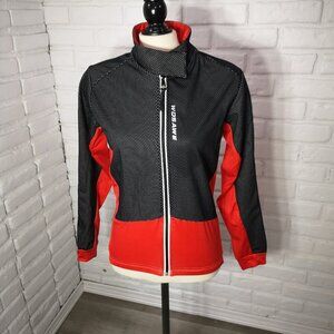 Wosawe Ladies Size Medium Black & Red Full Zip Fleece Lined Cycling Jacket